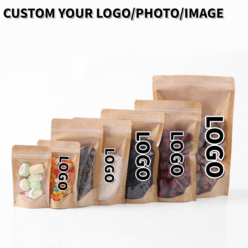 Food Halloween Snacks - 100PCS Clear Front Stand Up Kraft