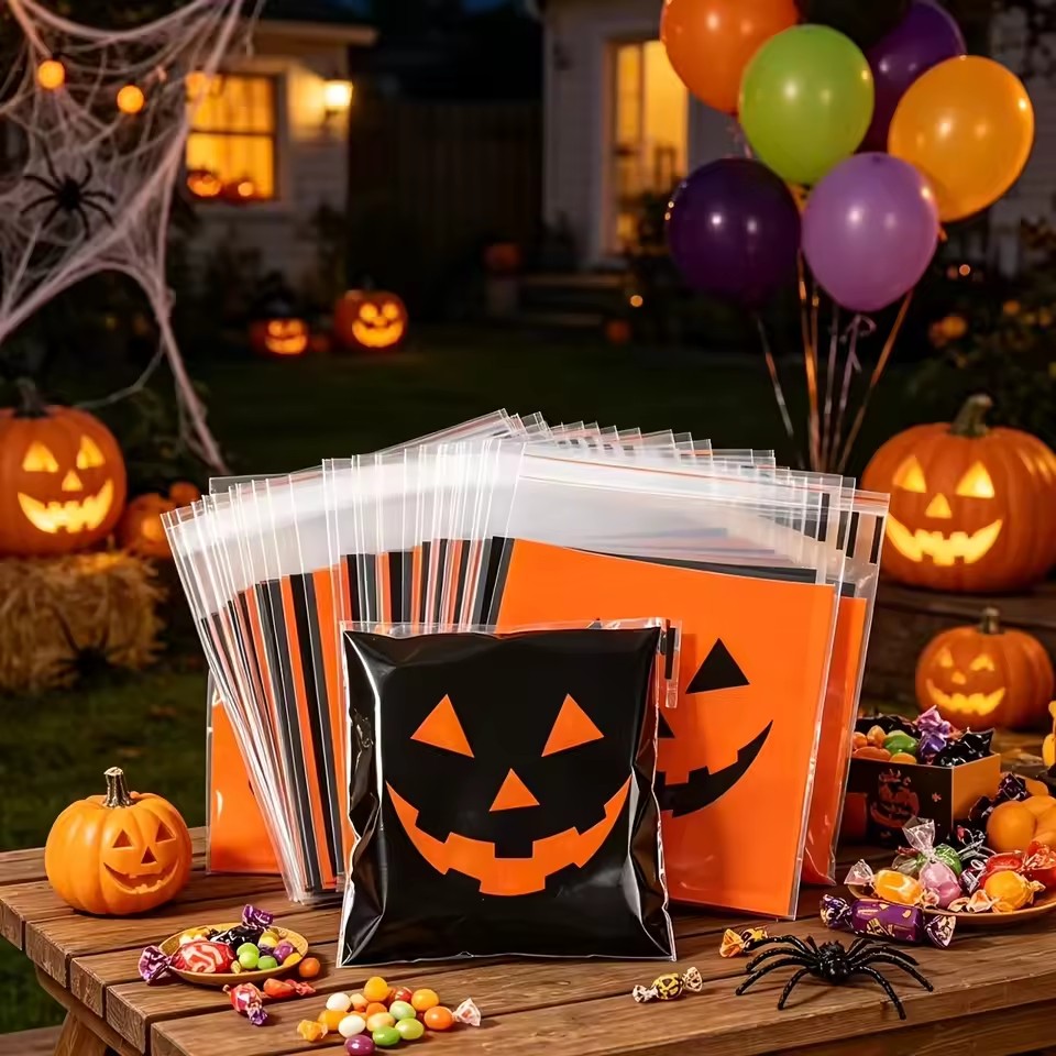 50/100pcs Halloween Black Oran - Food Halloween Snacks ulasan dan harga