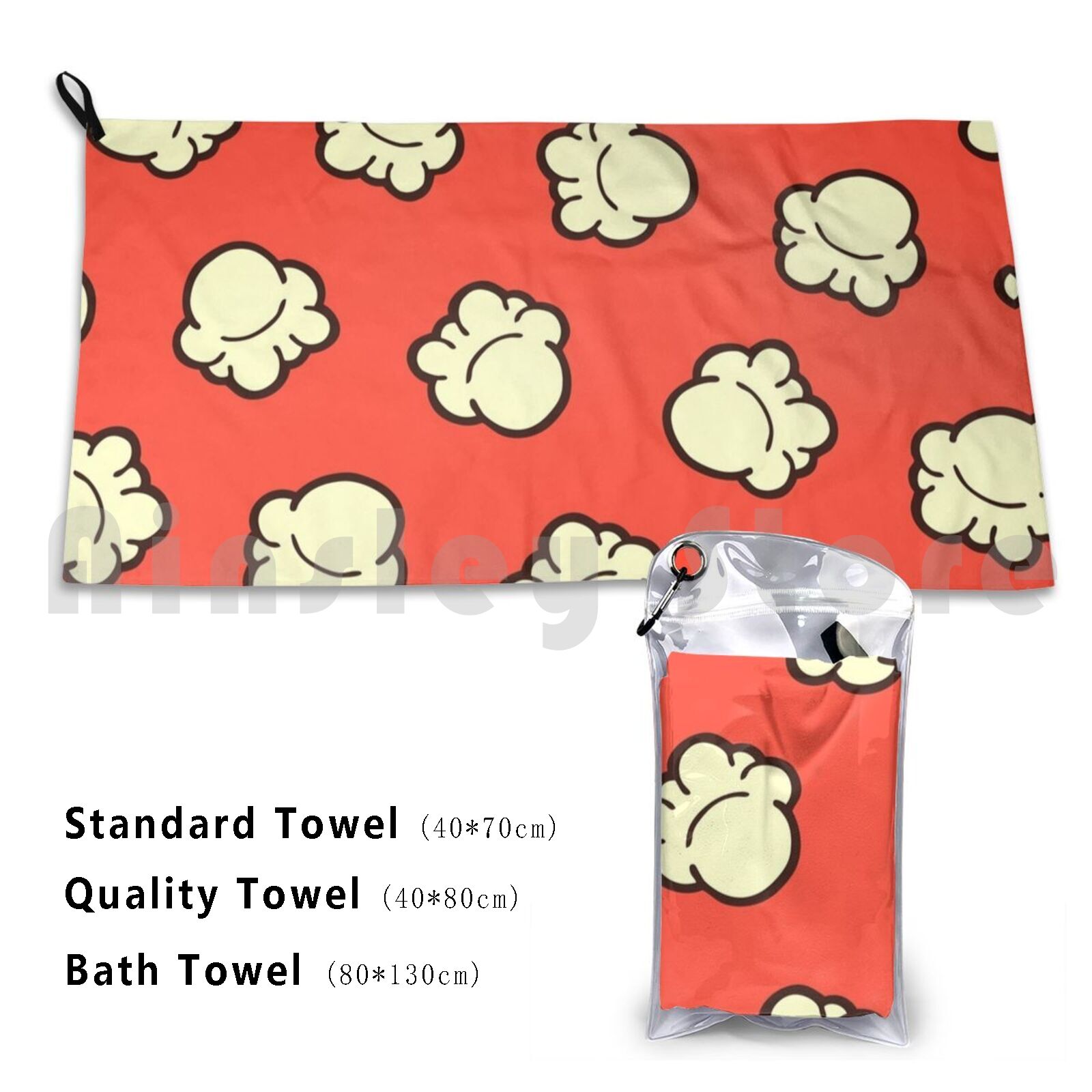 Popcorn Pattern Beach Towel Qu - Quick Food Snacks ulasan dan harga