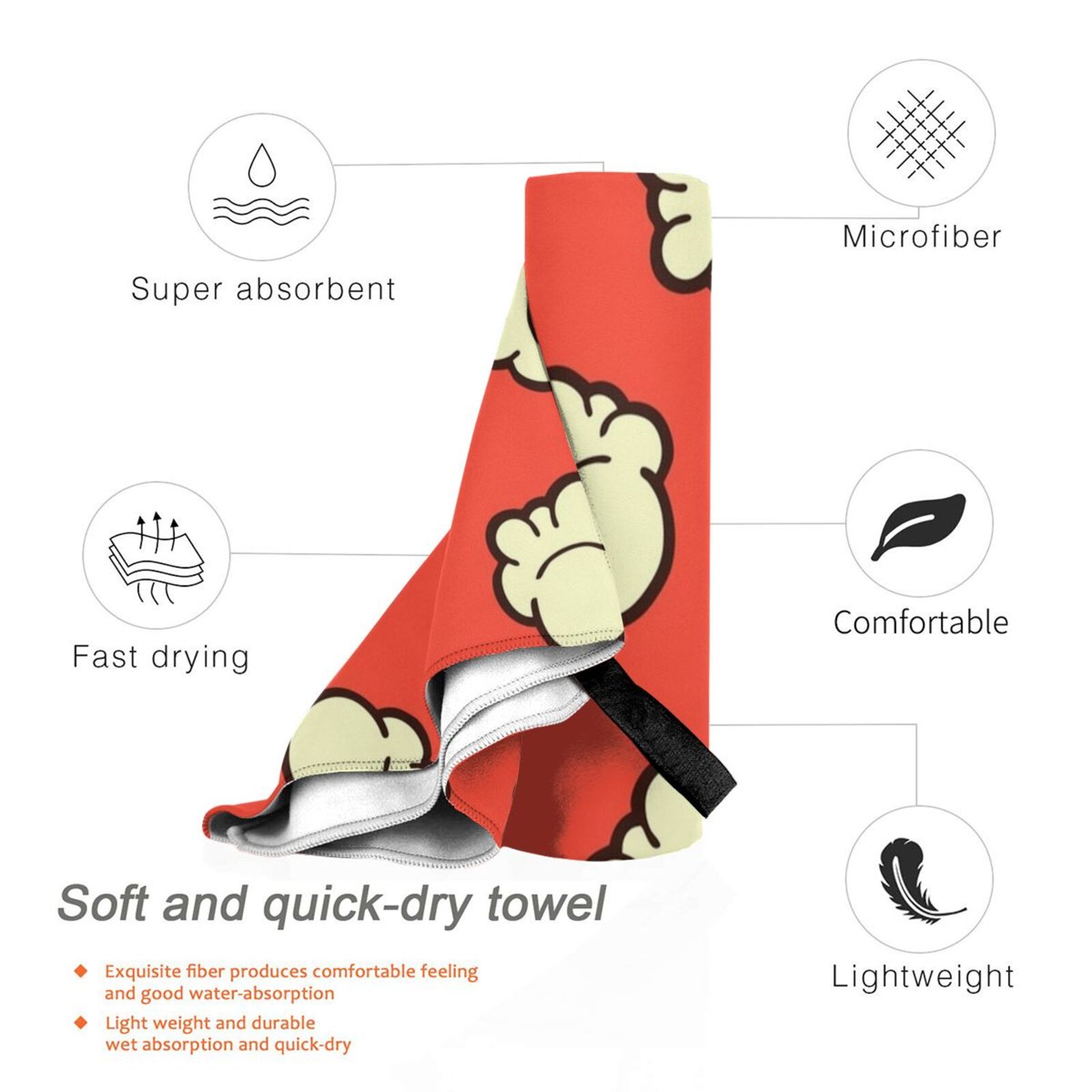 Popcorn Pattern Beach Towel Qu - Quick Food Snacks ulasan dan harga