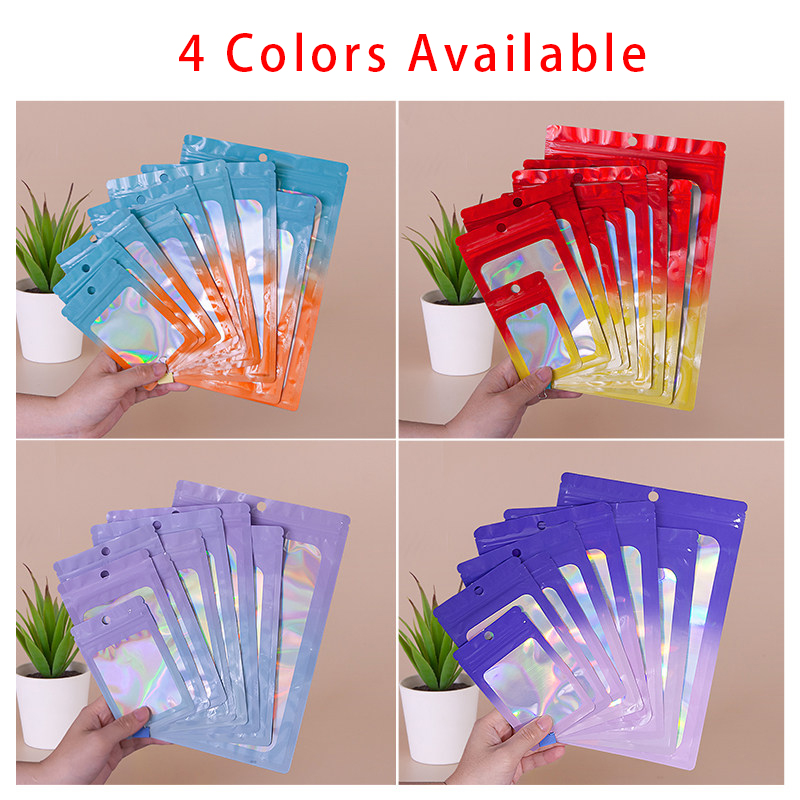 Holographic Color Square Zippe - Food And Snacks ulasan dan harga
