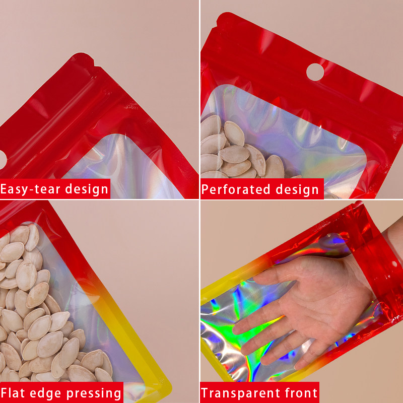 Holographic Color Square Zippe - Food And Snacks ulasan dan harga