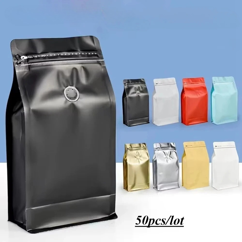 50pcs Resealable Ziplock Coffe - Food Protein Snacks ulasan dan harga