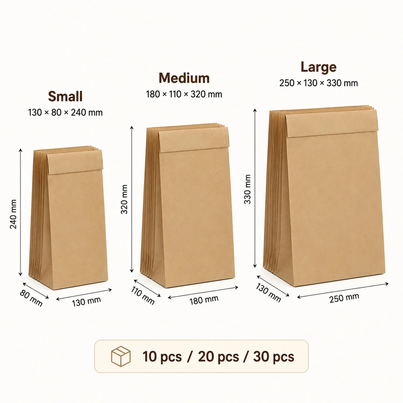 10-30Pcs Small Brown Kraft Pap - Food Halloween Snacks ulasan dan harga